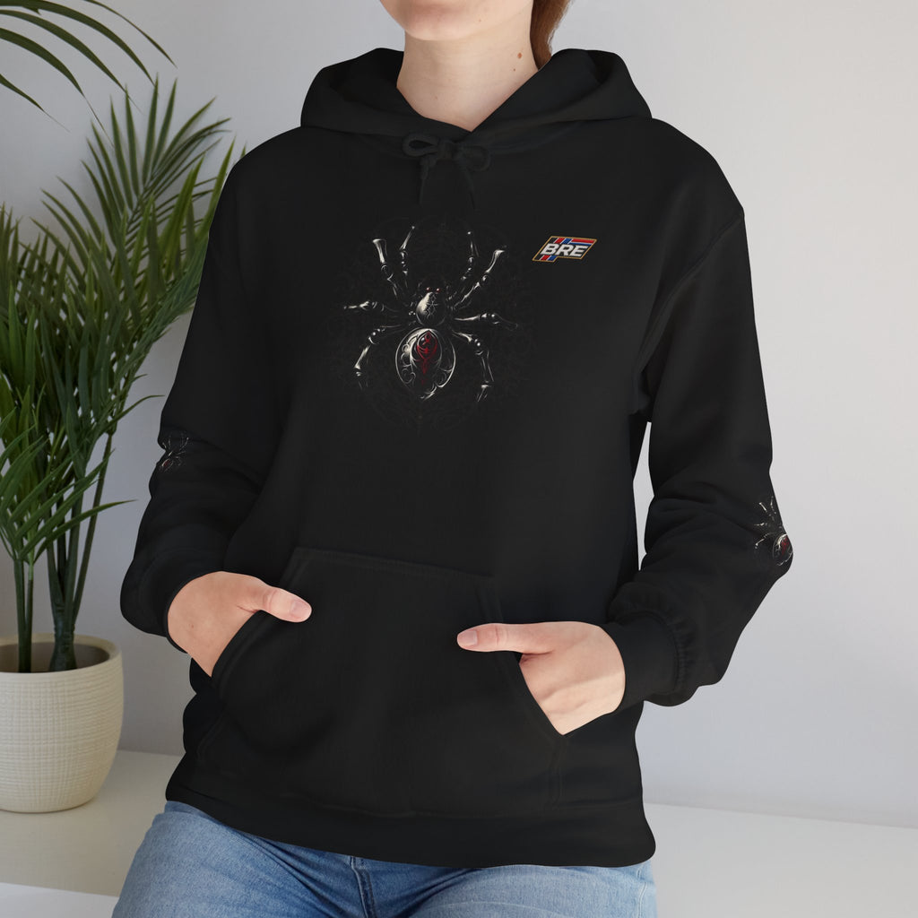 Spider Skull Hoodie — Gothic Black Widow Graphic Sweatshirt