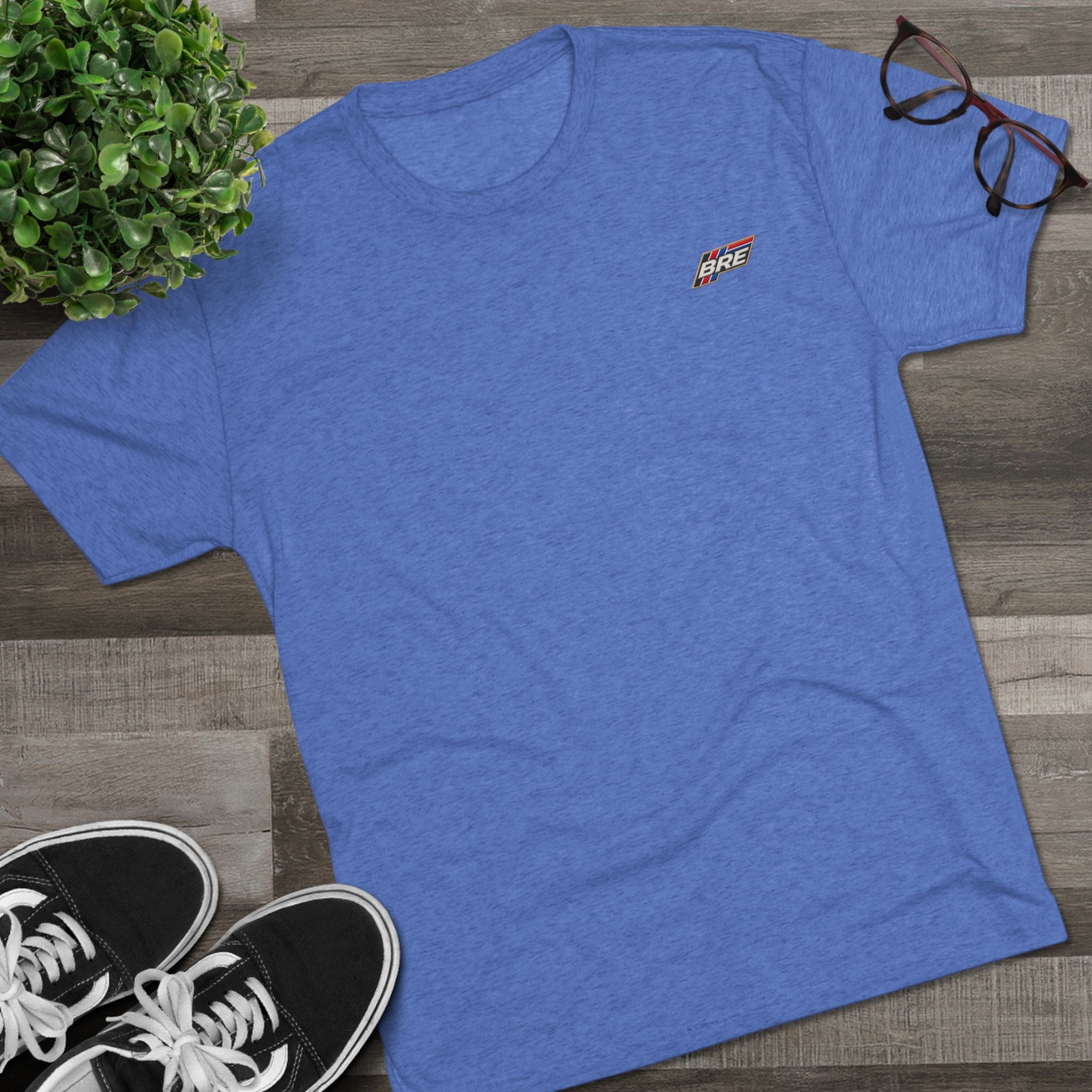 Retro 'Vibe' Chest Logo Tee — Unisex Tri-Blend Crew