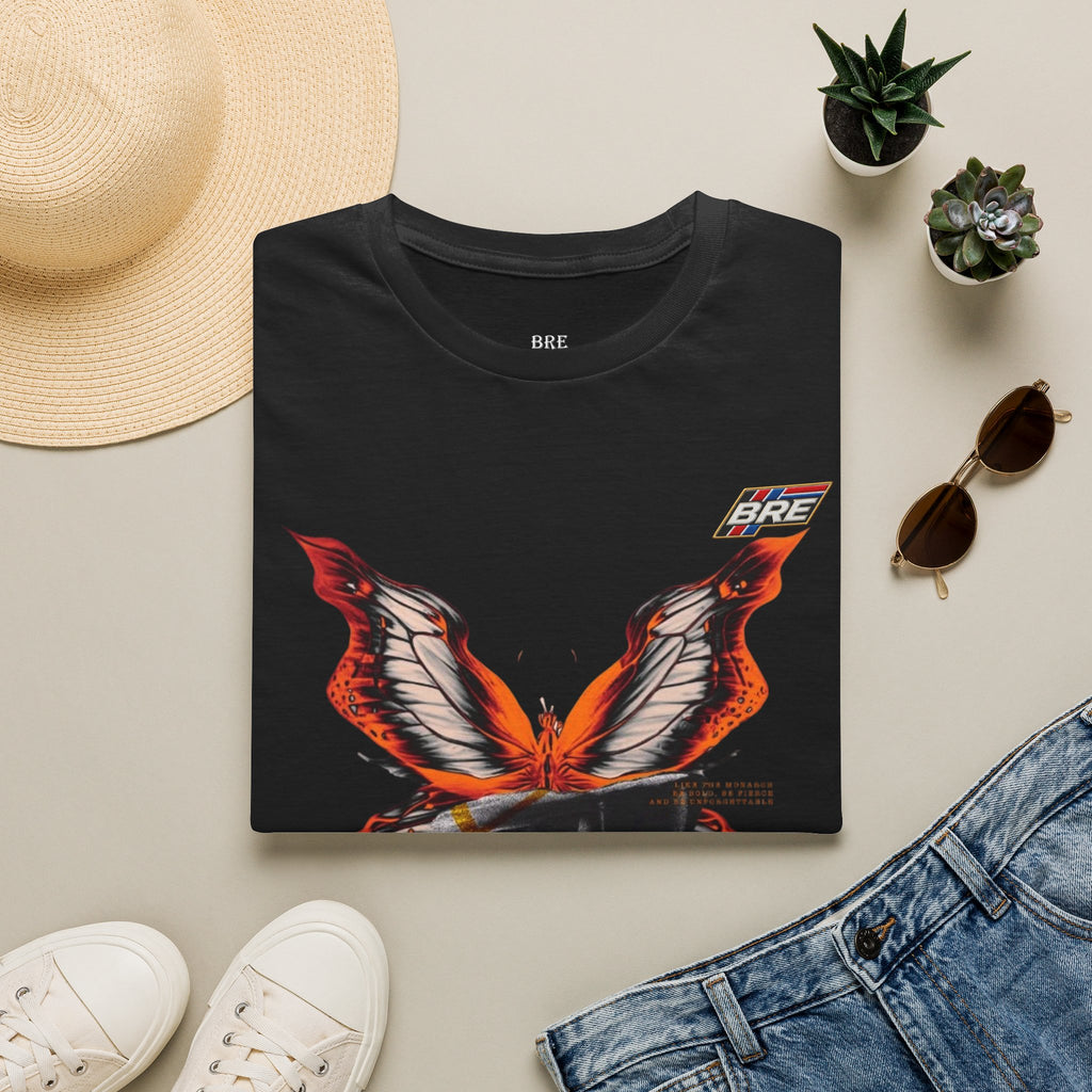 Butterfly Mask Graphic T‑Shirt — 'Xyris' Surreal Art Tee