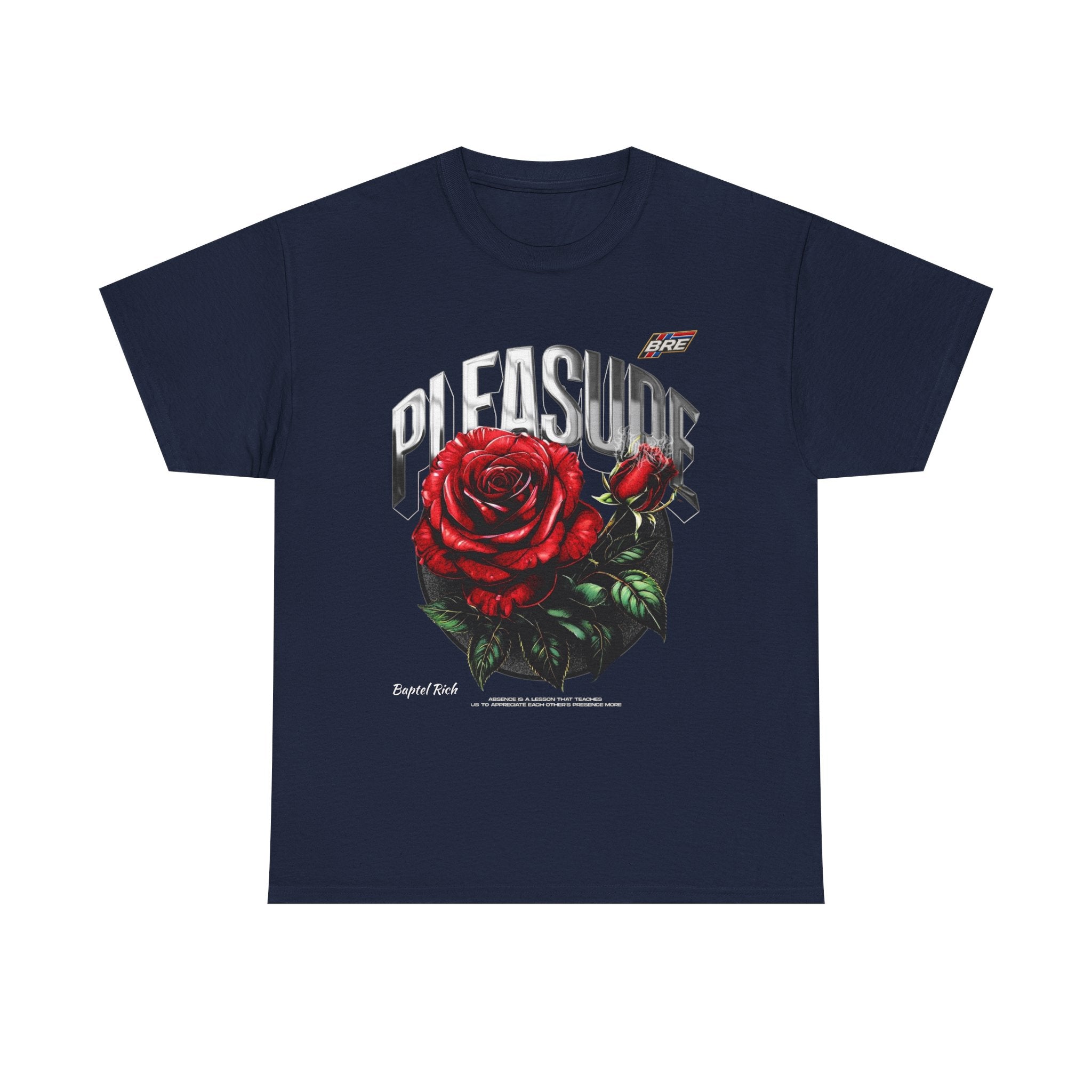 Pleasure Rose Graphic Tee — Gothic Red Rose Streetwear T-Shirt