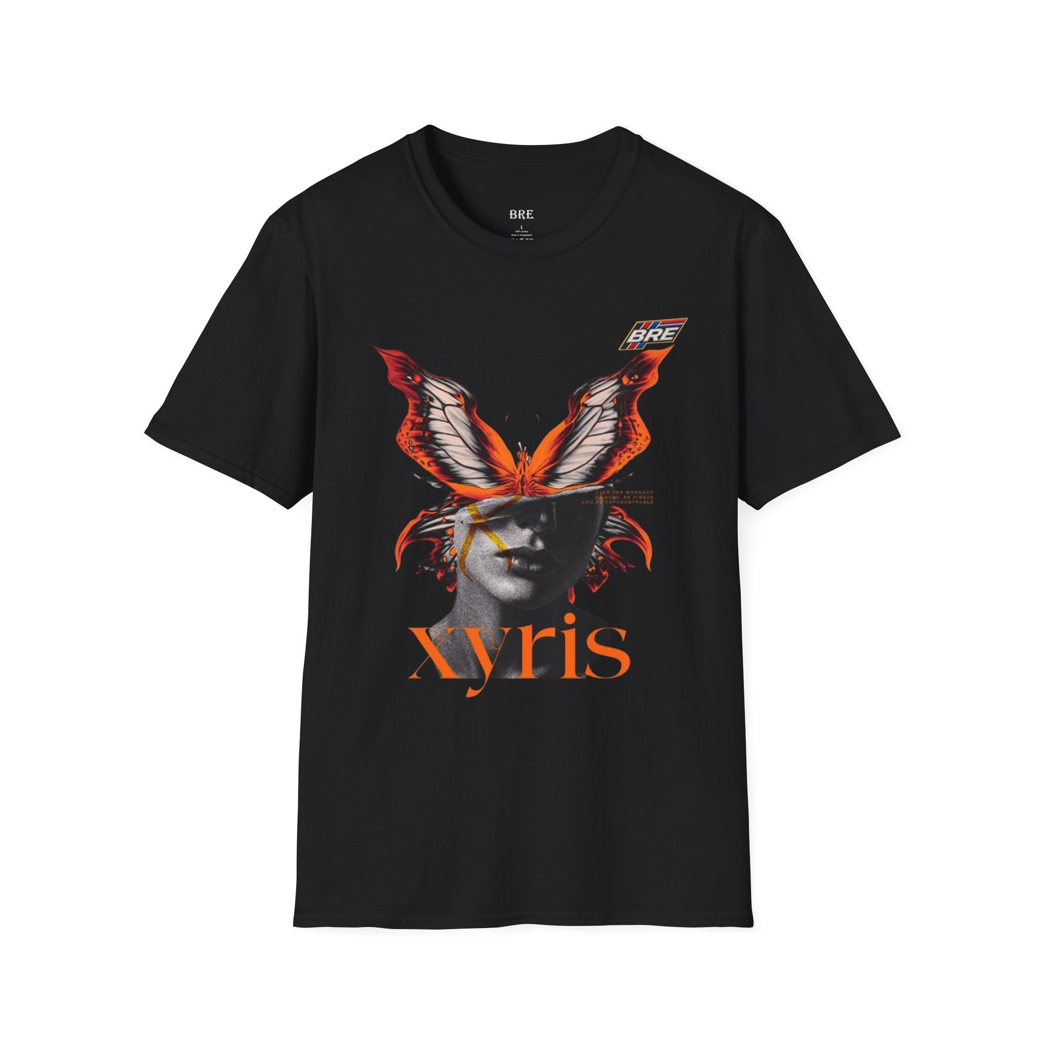 Butterfly Mask Graphic T‑Shirt — 'Xyris' Surreal Art Tee