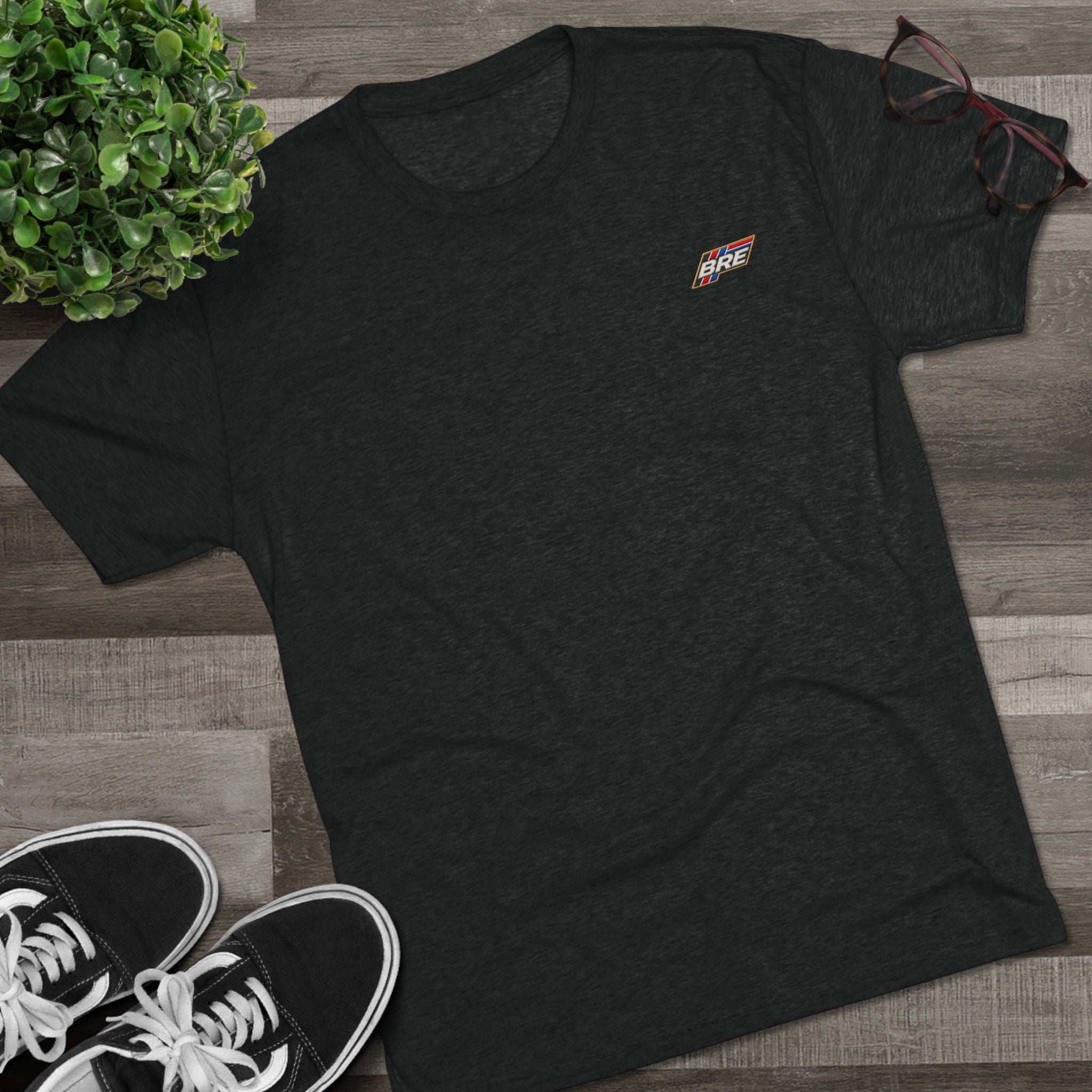 Retro 'Vibe' Chest Logo Tee — Unisex Tri-Blend Crew