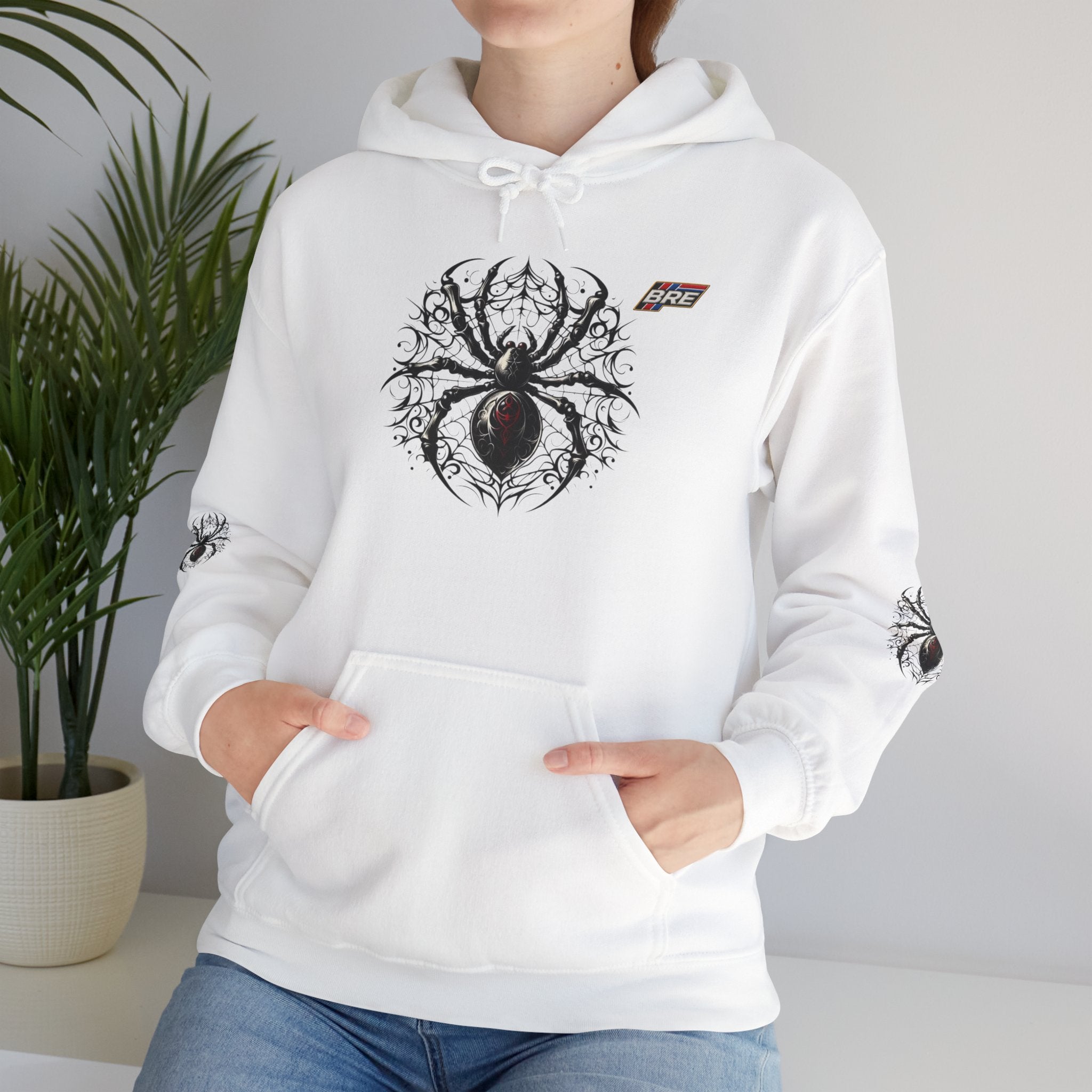 Spider Skull Hoodie — Gothic Black Widow Graphic Sweatshirt