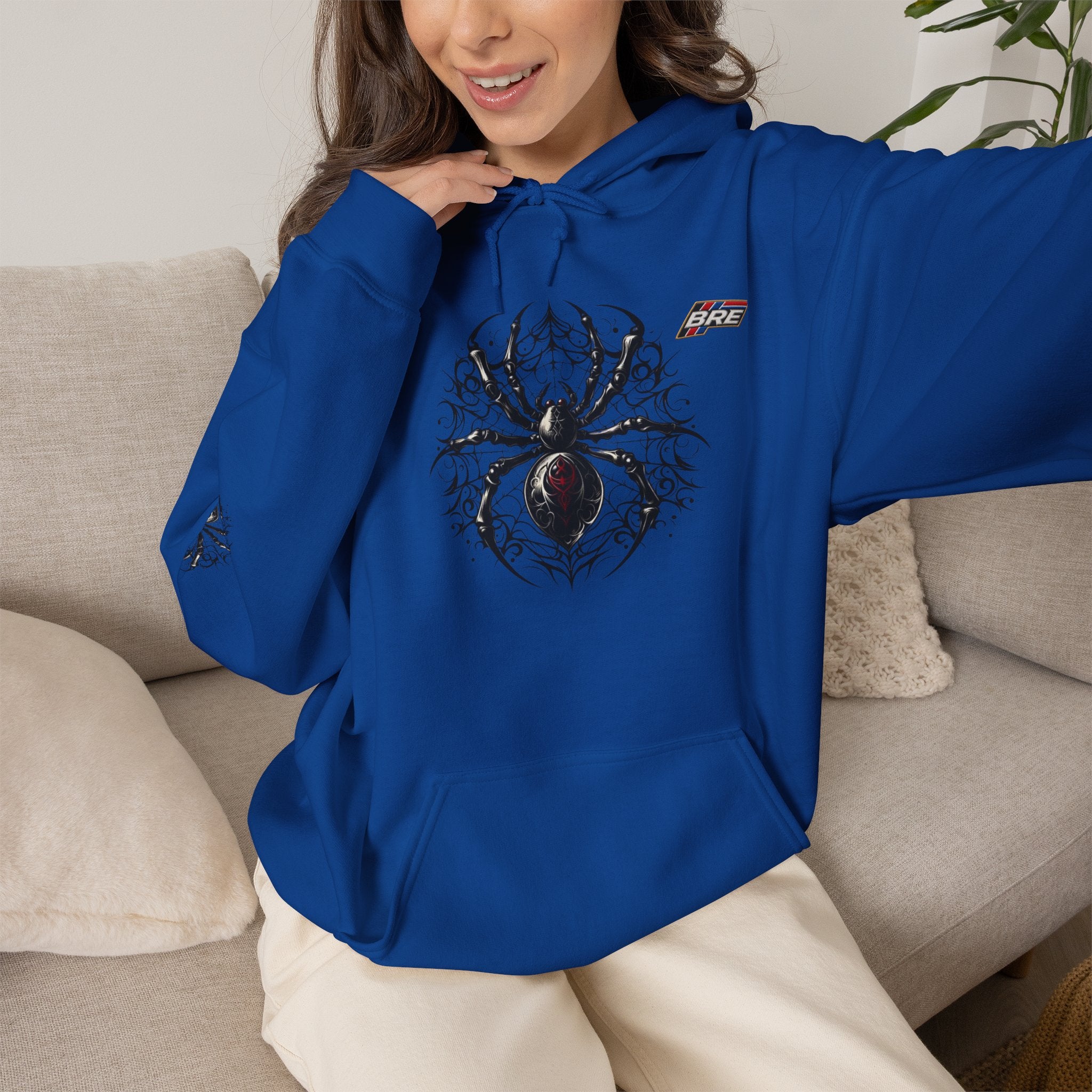 Spider Skull Hoodie — Gothic Black Widow Graphic Sweatshirt