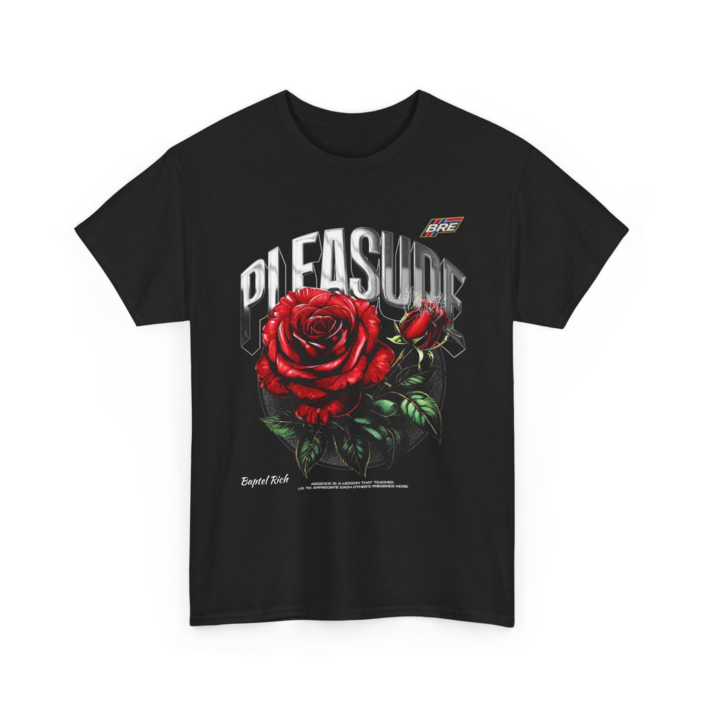 Pleasure Rose Graphic Tee — Gothic Red Rose Streetwear T-Shirt