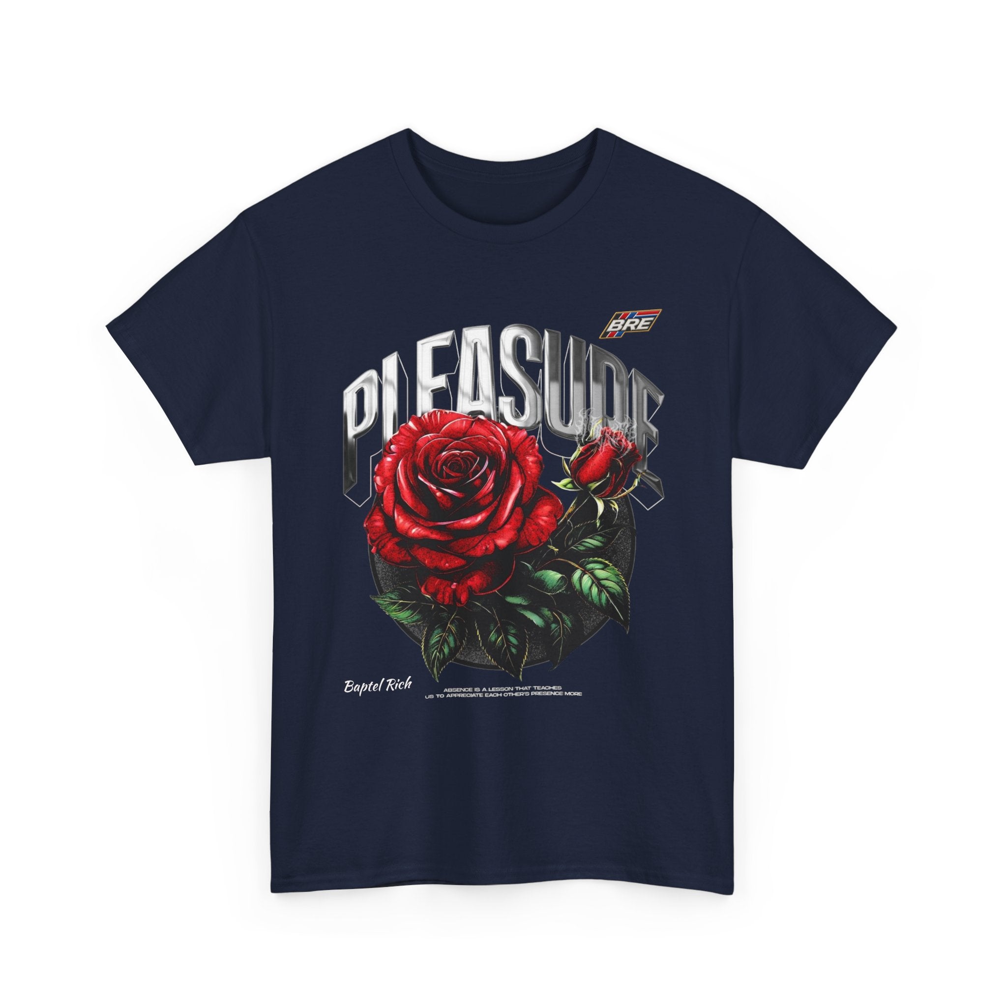 Pleasure Rose Graphic Tee — Gothic Red Rose Streetwear T-Shirt