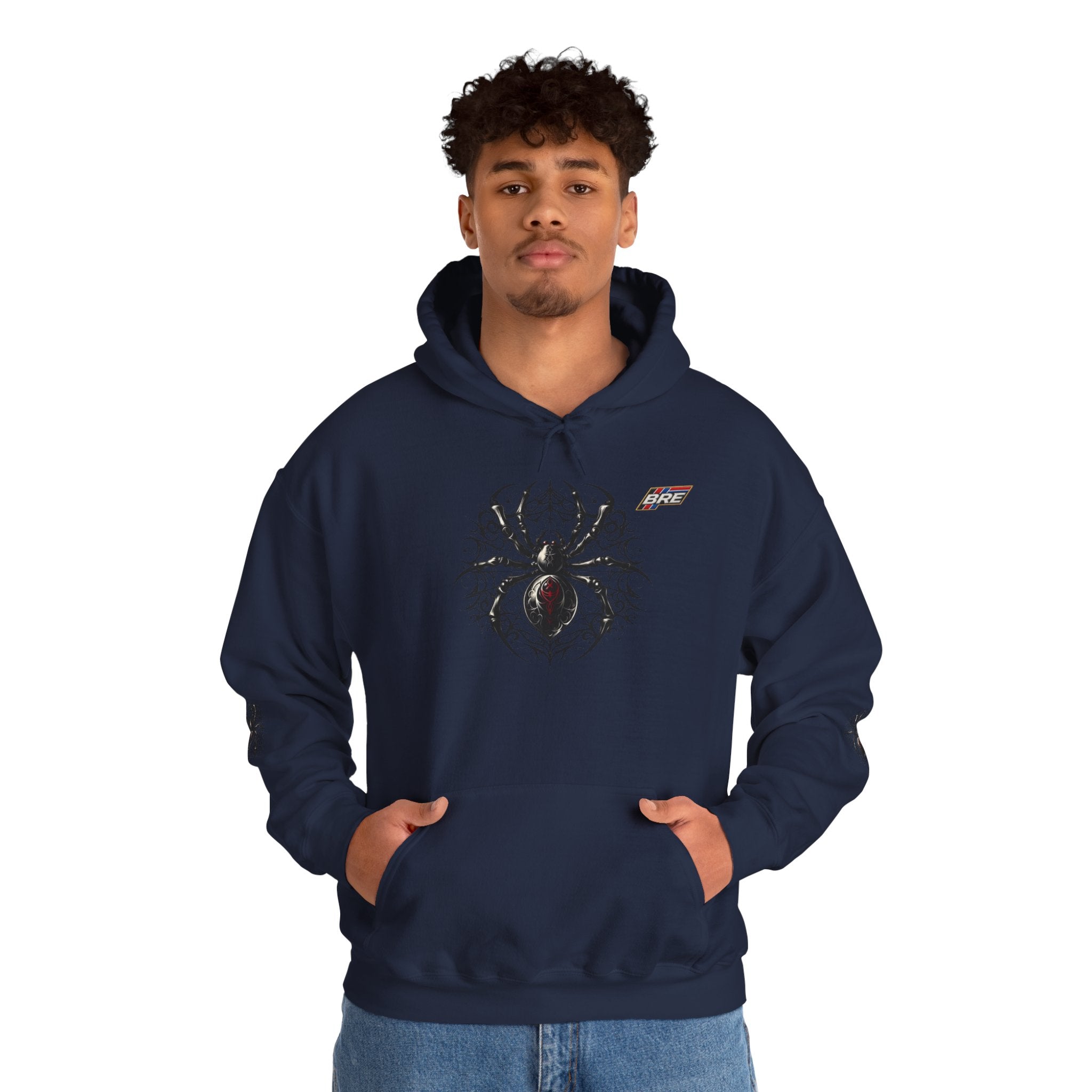Spider Skull Hoodie — Gothic Black Widow Graphic Sweatshirt