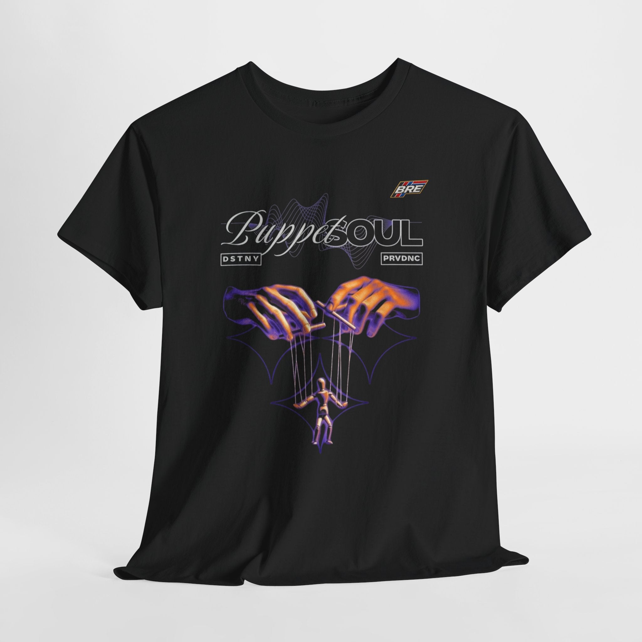 Puppet Soul Graphic Tee – Neon Marionette Hands Band Shirt