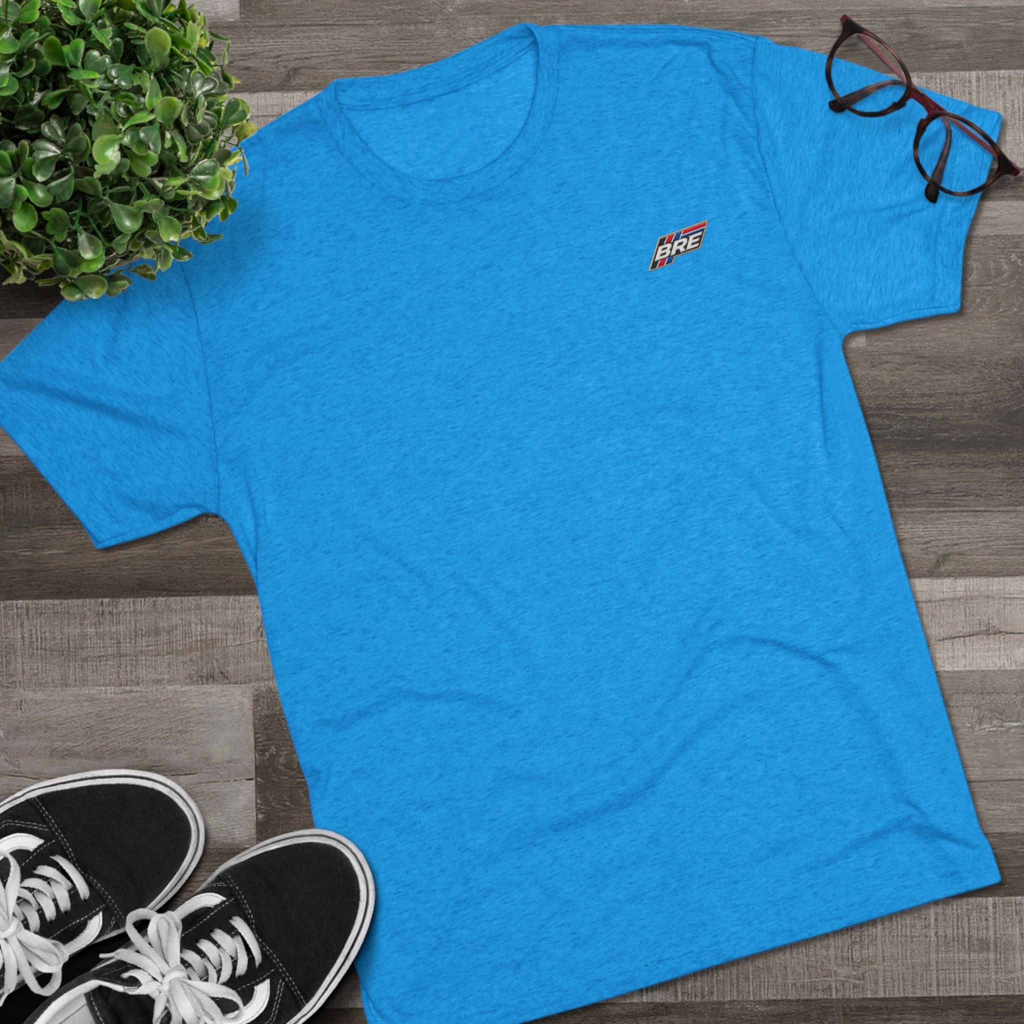 Retro 'Vibe' Chest Logo Tee — Unisex Tri-Blend Crew