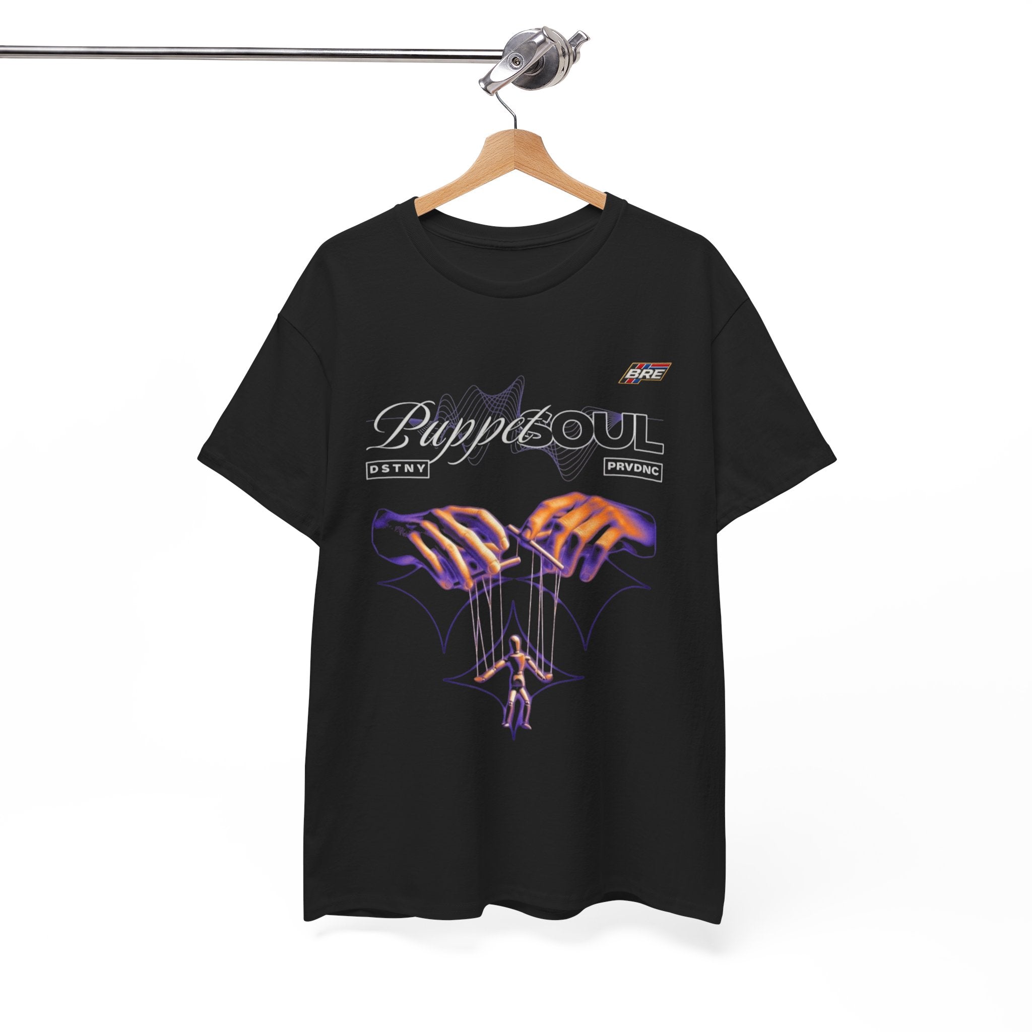 Puppet Soul Graphic Tee – Neon Marionette Hands Band Shirt