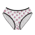 Floral Rose Print Women's Briefs — Pink Roses All-Over-Print Lacy Trim Underwear