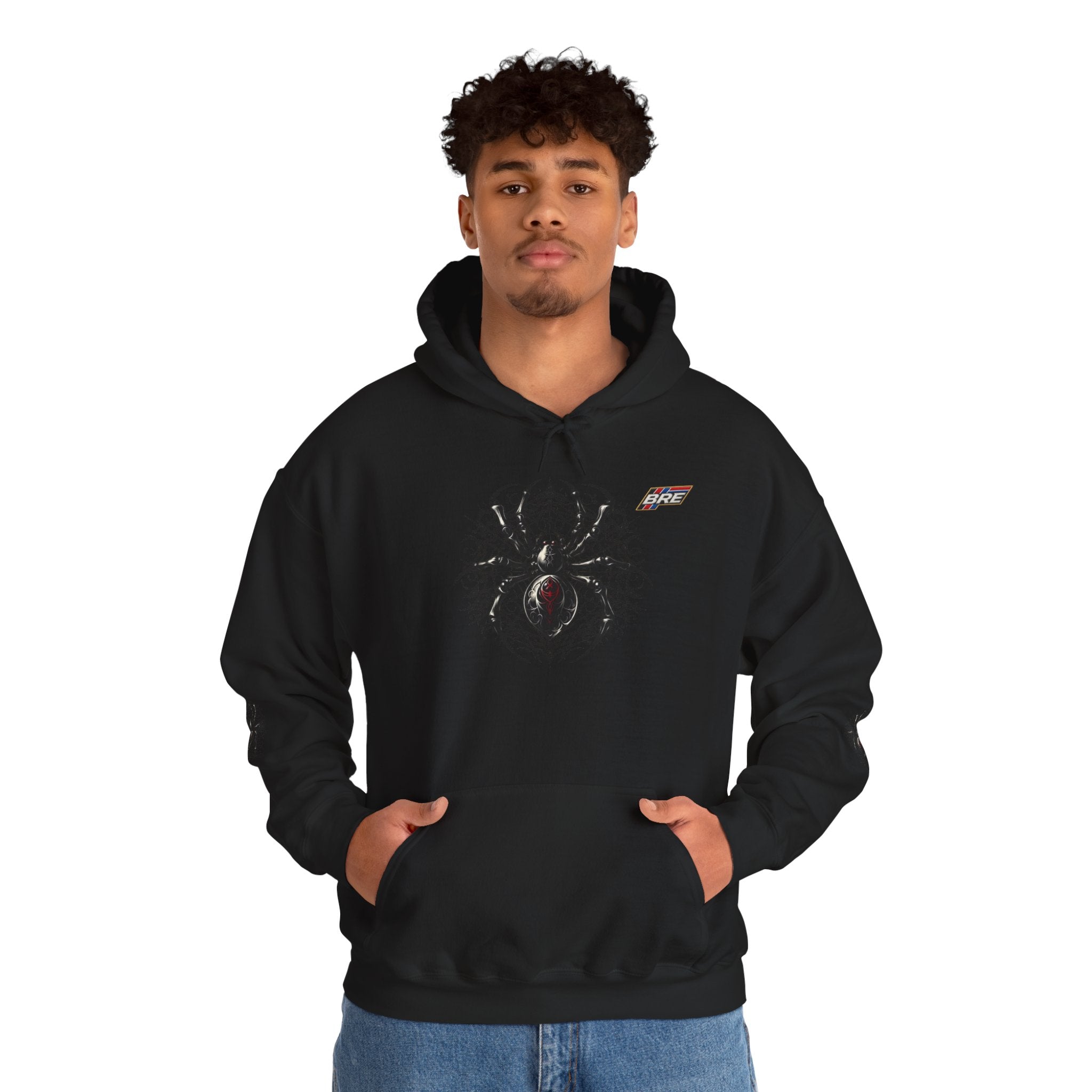 Spider Skull Hoodie — Gothic Black Widow Graphic Sweatshirt