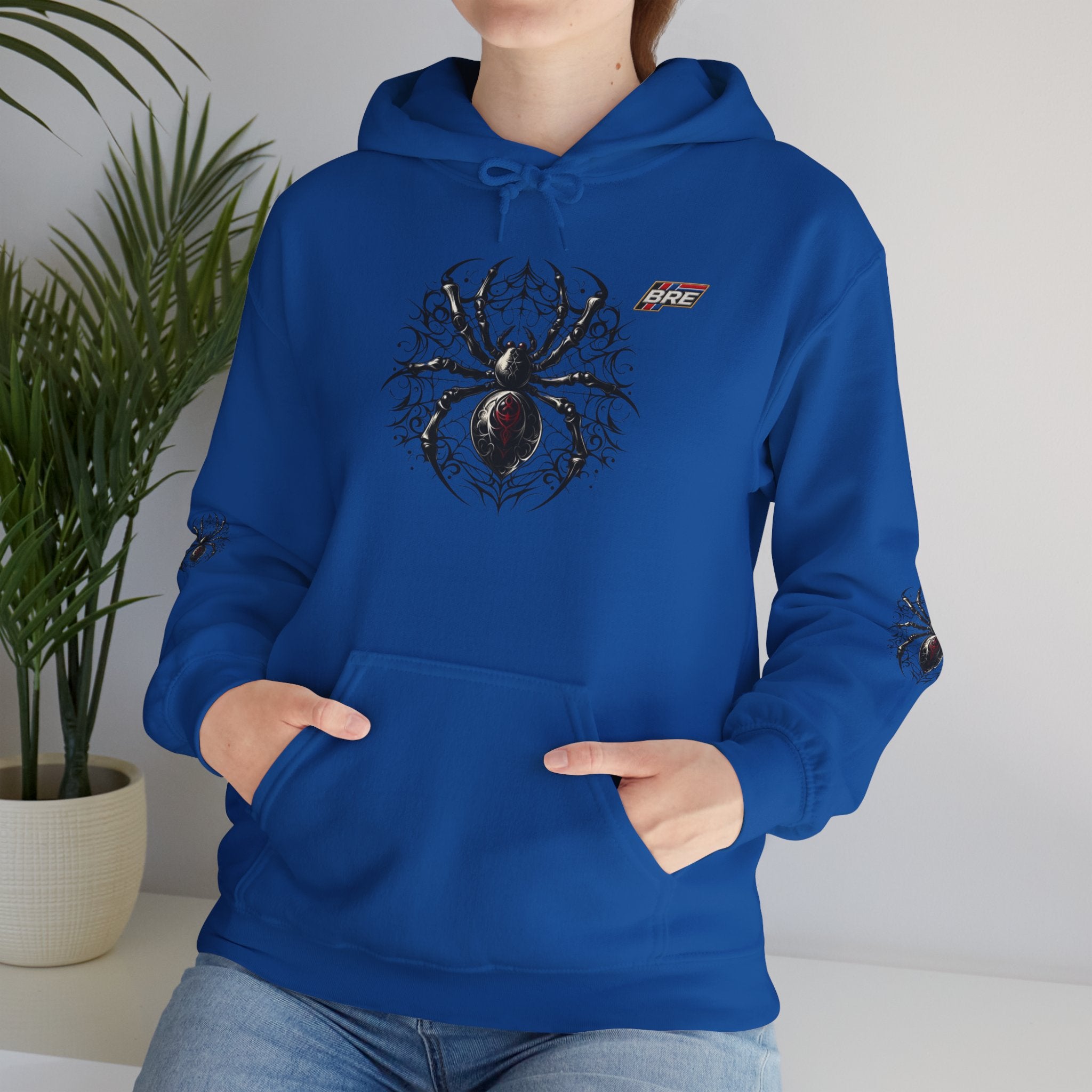Spider Skull Hoodie — Gothic Black Widow Graphic Sweatshirt
