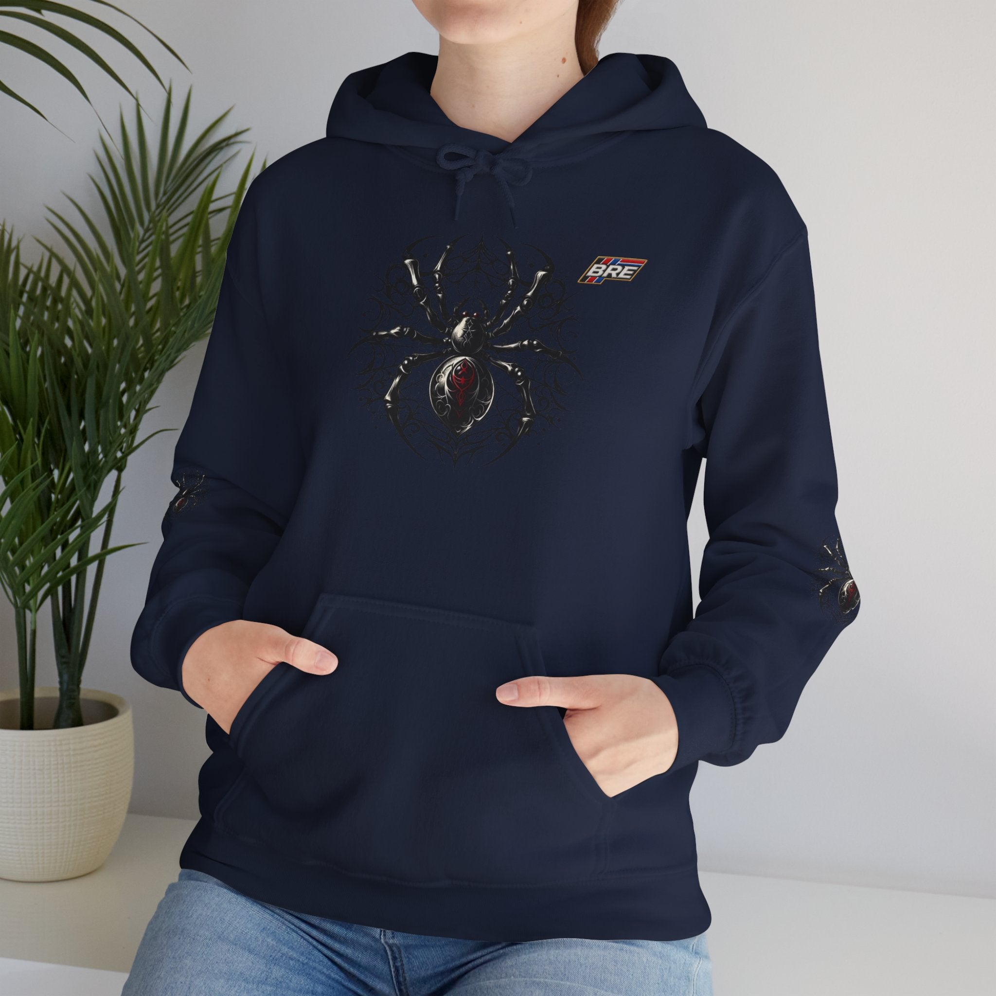 Spider Skull Hoodie — Gothic Black Widow Graphic Sweatshirt